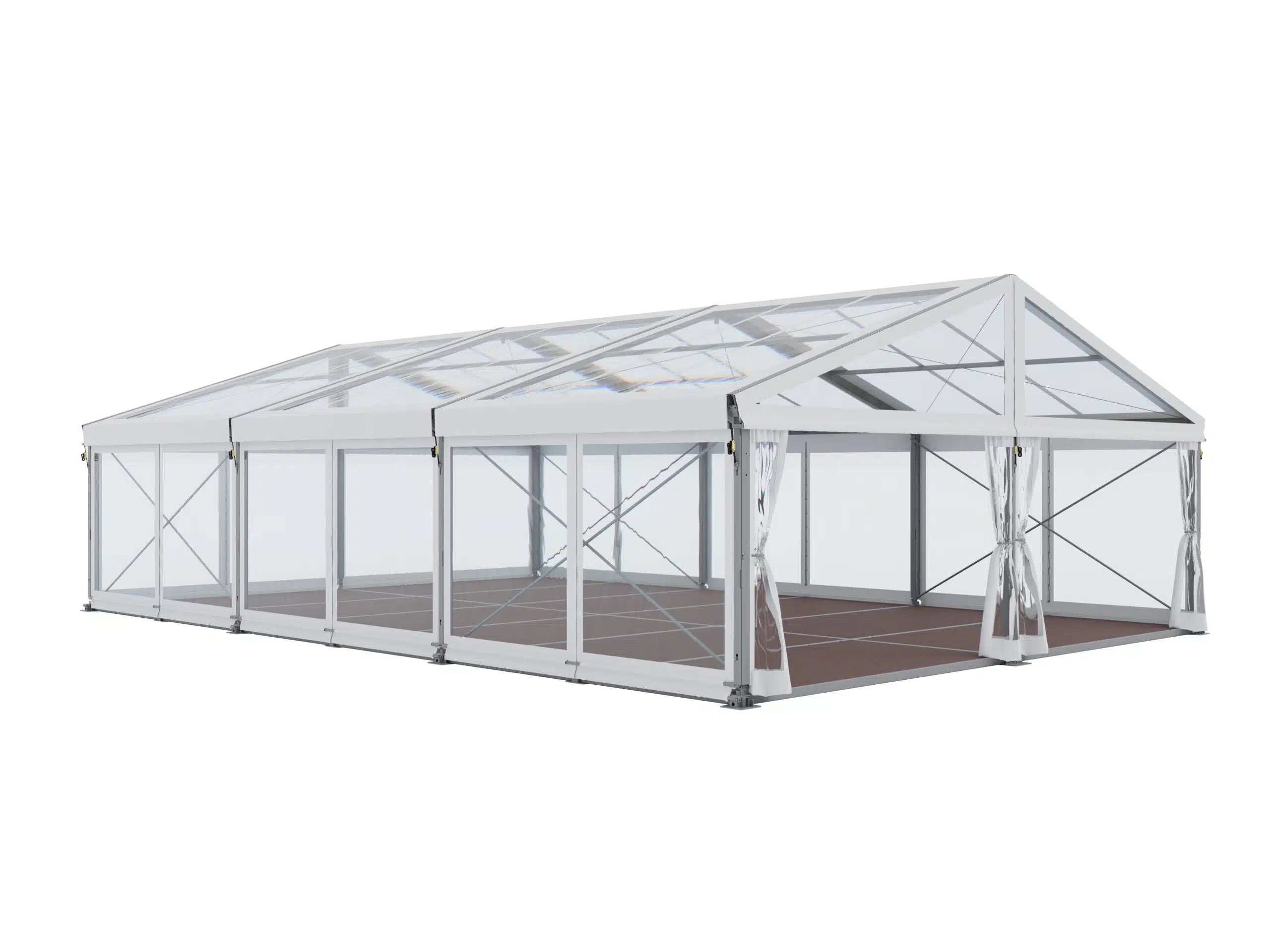 Alu-tent met transparant dak